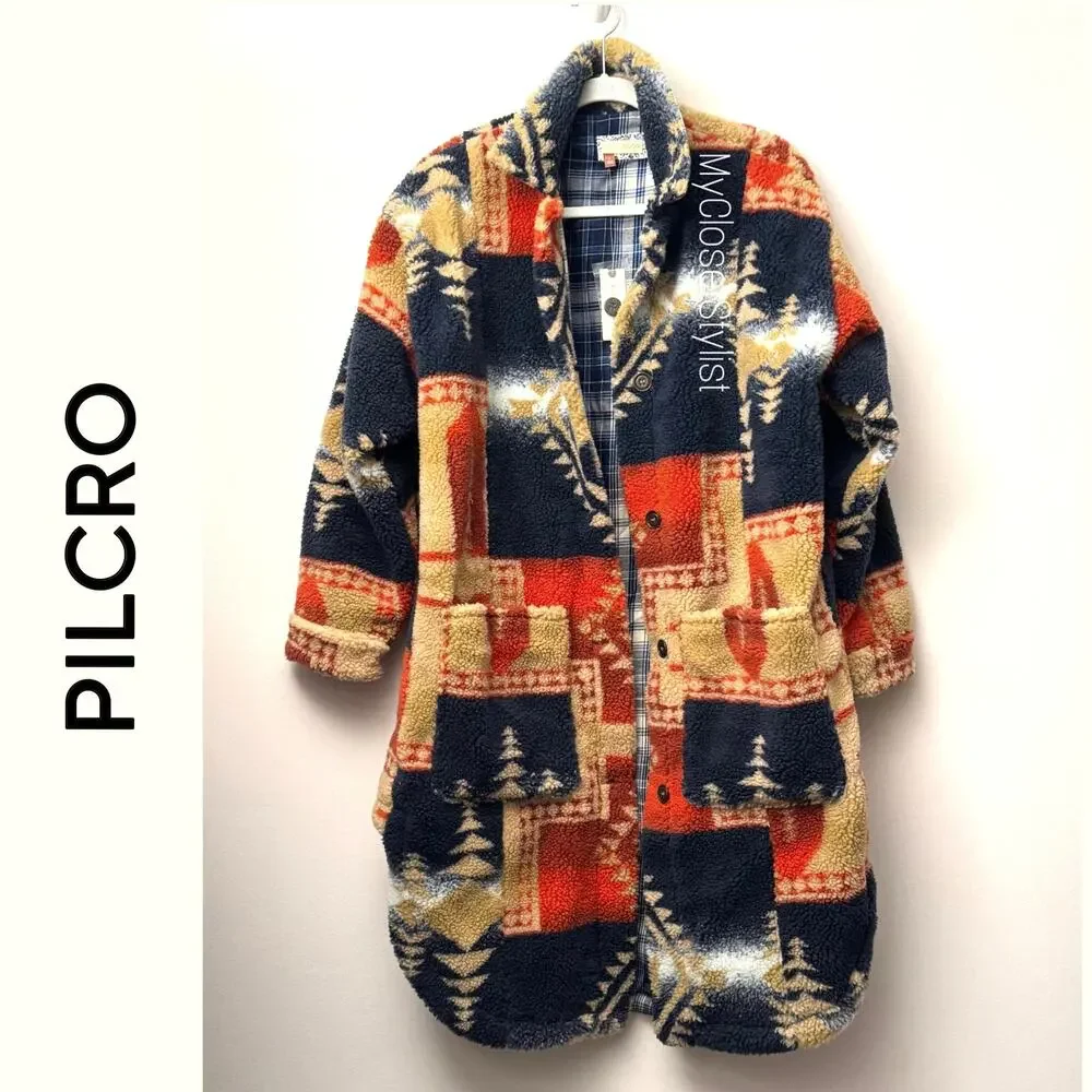 Anthropologie Sherpa Full Length Coat NEW Small Pilcro RARE one of a kind jacket - Picture 4 of 7